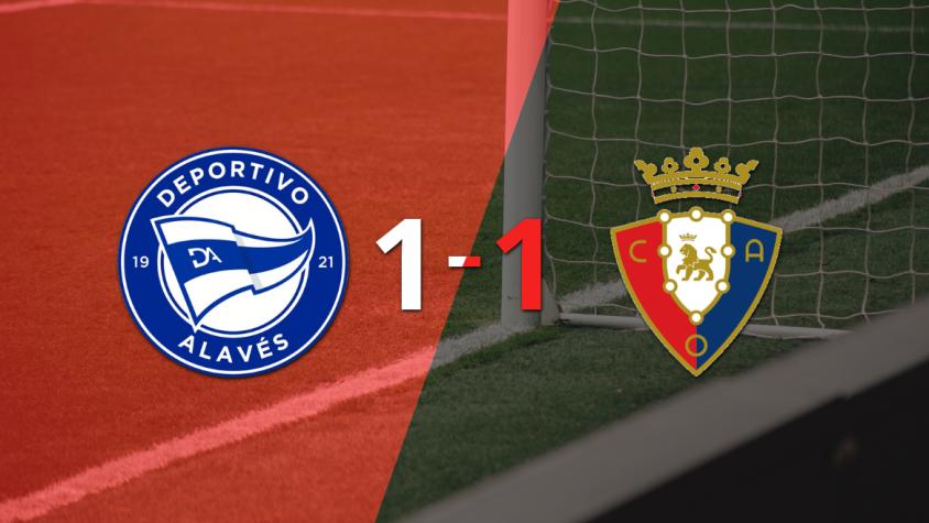 Osasuna empató 1-1 contra Alavés sobre el final del partido