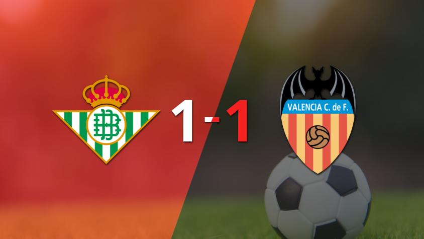 Betis resolvió su juego de la fecha 38 con un empate 1-1 frente a Valencia
