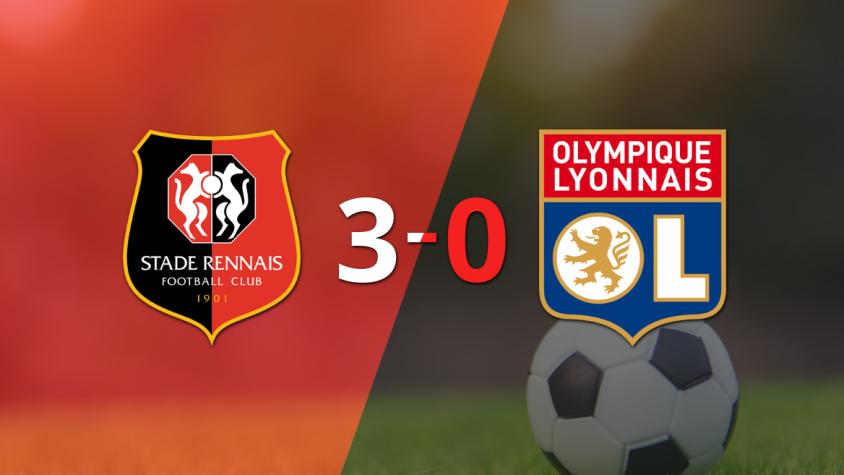 Goleada de Stade Rennes 3 a 0 sobre Olympique Lyon