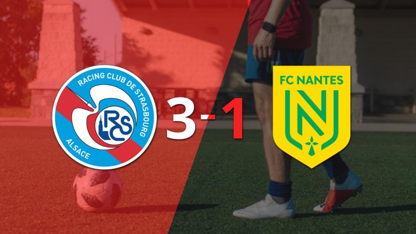 Con dos goles de Andrey Santos, RC Strasbourg venció a Nantes