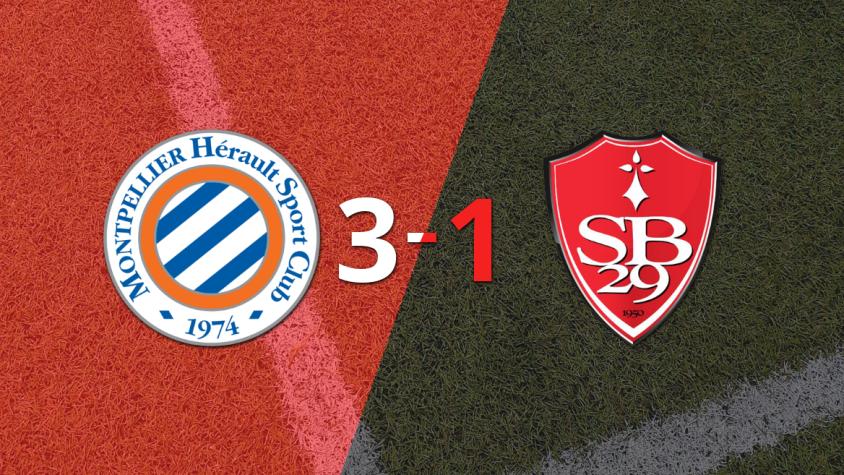 Gran victoria de Montpellier sobre Stade Brestois por 3-1