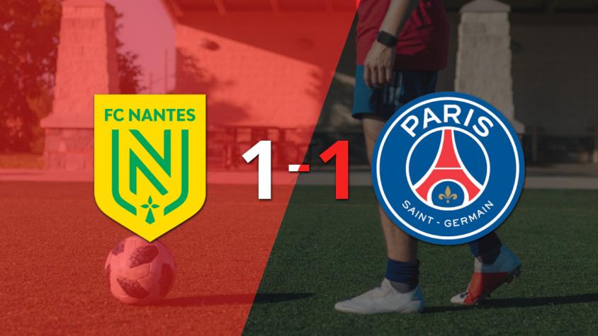 Nantes y PSG se reparten los puntos y empatan 1-1