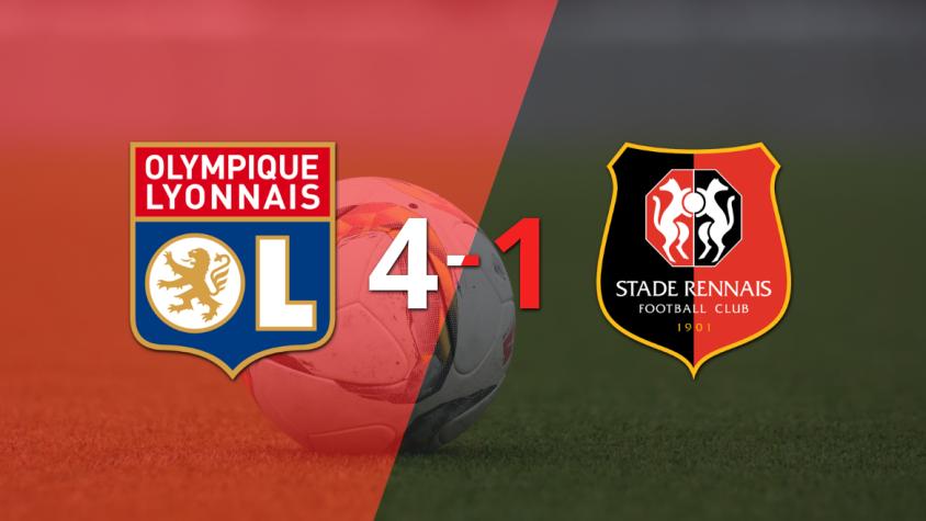 Stade Rennes fue superado fácilmente y cayó 4-1 contra Olympique Lyon