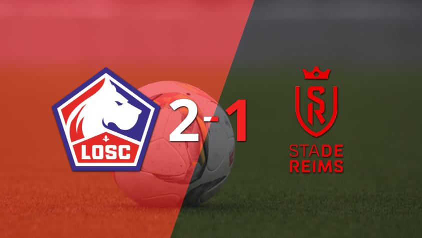 Con un gol agónico, Lille consiguió una victoria por 2 a 1 ante Stade de Reims
