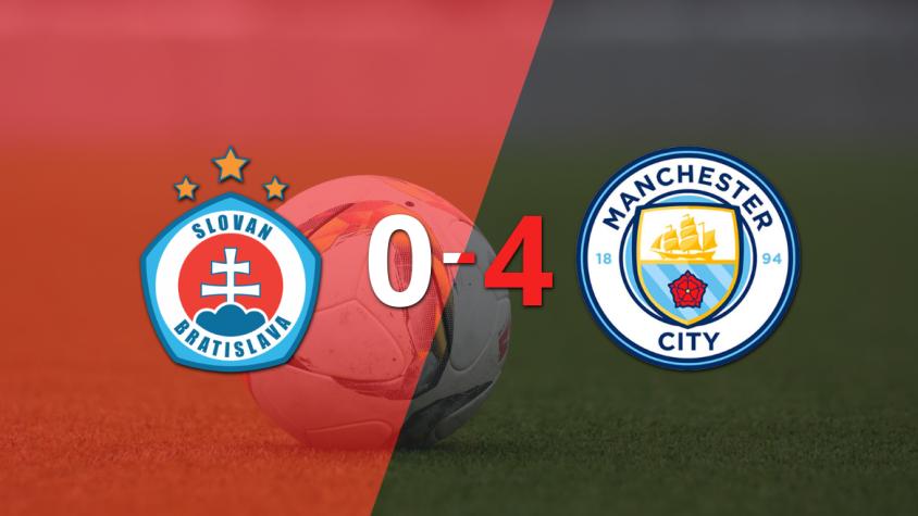 Manchester City se da un festín y devora a Slovan Bratislava por 4 a 0