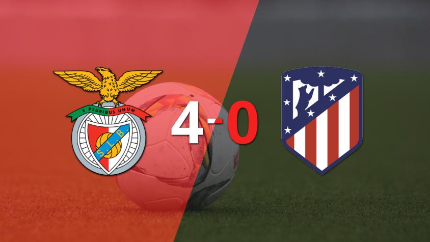 Atlético de Madrid fue superado fácilmente y cayó 4-0 contra Benfica