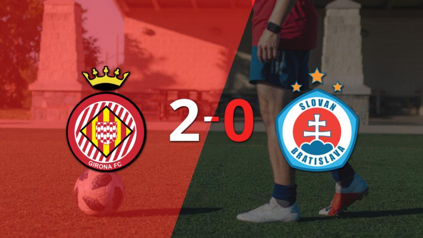 Sólido triunfo de Girona por 2-0 frente a Slovan Bratislava