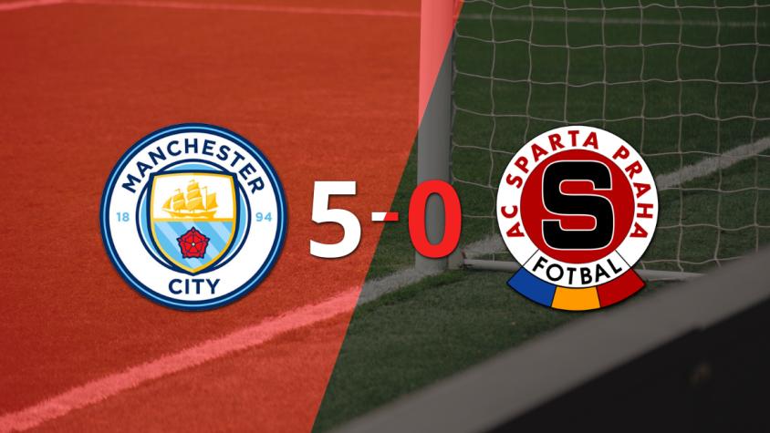 Sparta Praga cayó ante Manchester City con dos goles de Erling Haaland