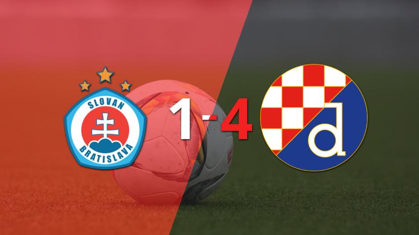 Dinamo Zagreb arrasó con una remontada y goleó 4-1 a Slovan Bratislava