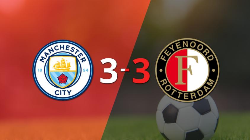 Con dos goles de Erling Haaland, Manchester City igualó ante Feyenoord