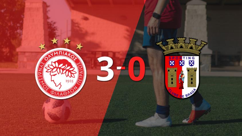 Olympiacos derrotó sin complicaciones a SC Braga con doblete de Ayoub El Kaabi