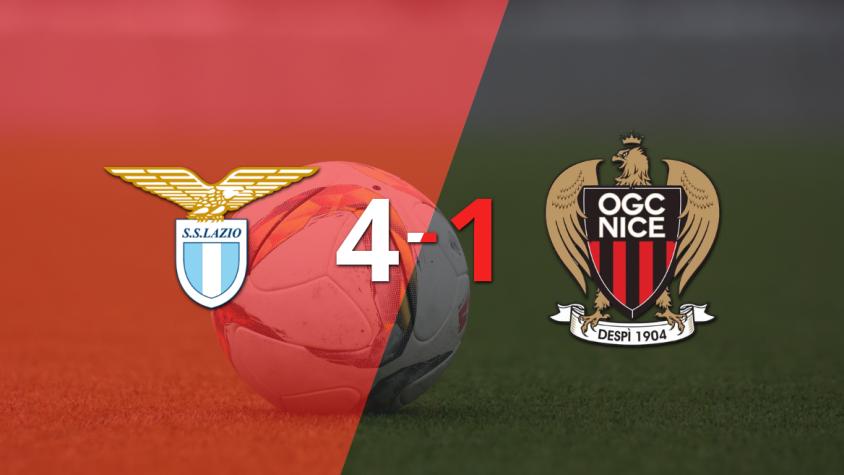 Valentín Castellanos anotó un doblete en la goleada 4-1 de Lazio a Nice