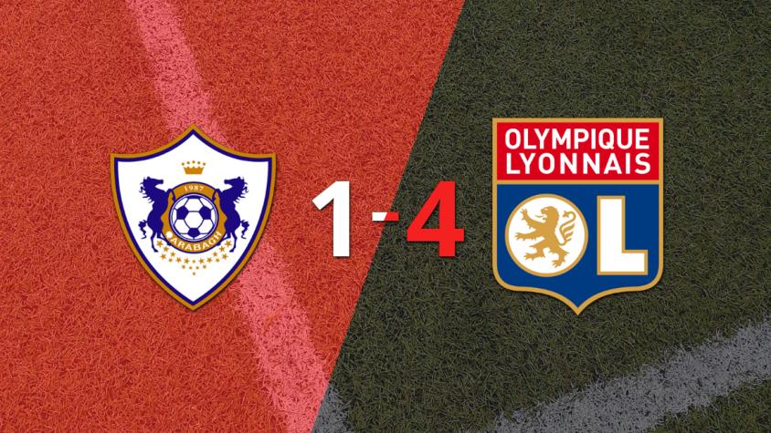 Olympique Lyon goleó 4-1 a Qarabag con doblete de Georges Mikautadze