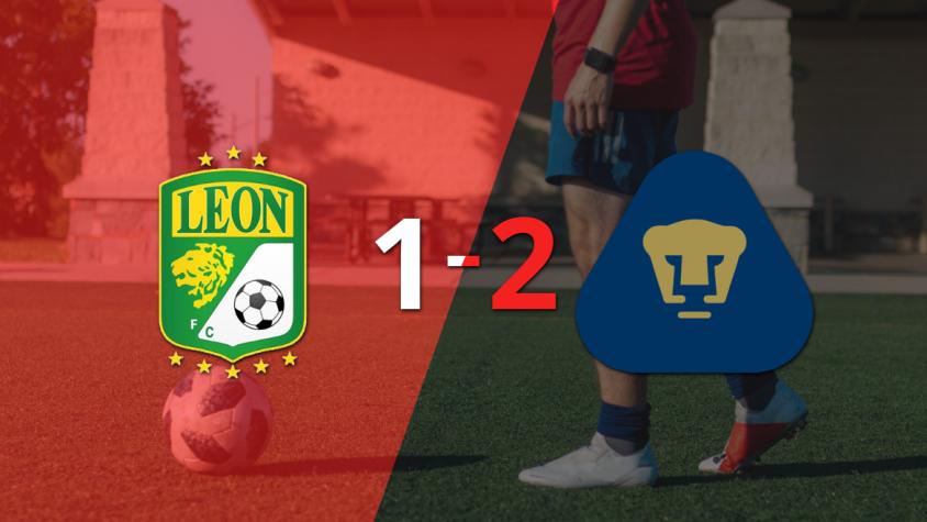 Pumas UNAM logró dar vuelta el marcador y vencer 2-1 a León