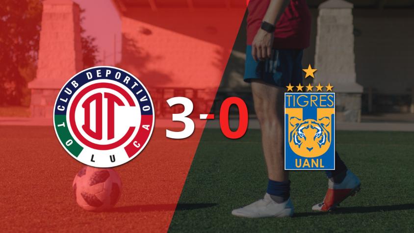 Toluca FC derrotó sin complicaciones a Tigres con doblete de Alexis Vega