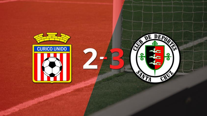 Dep. Santa Cruz gana 3-2 a Curicó Unido con doblete de Milton Alegre