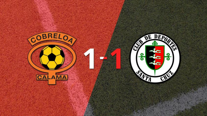 Con un gol agónico, Diego Acevedo sentenció el empate entre Cobreloa y Dep. Santa Cruz