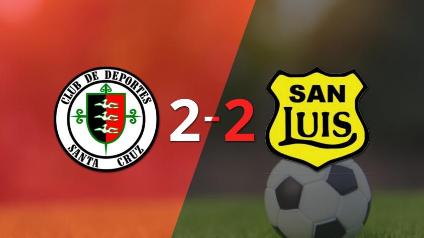 Dep. Santa Cruz y San Luis igualaron 2 a 2