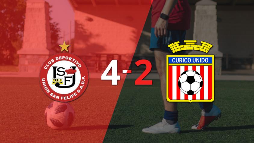 Contundente 4-2 de U. San Felipe sobre Curicó Unido