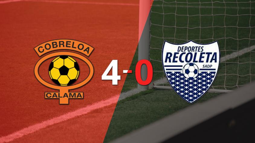 Cobreloa golea 4-0 a Recoleta y Aldrix Jara firma doblete 