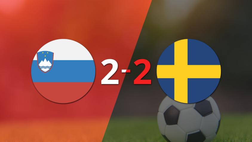 Eslovenia logró un agónico empate ante Suecia