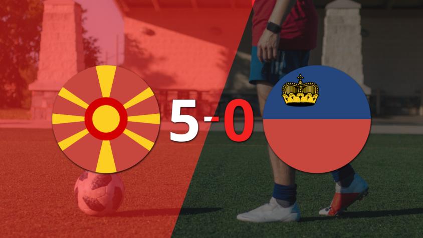 Macedonia del Norte fue contundente y goleó 5-0 a Liechtenstein