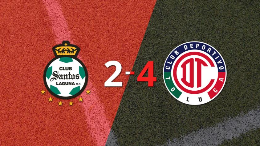 Helio Nunes anota doblete en la victoria por 4 a 2 de Toluca FC sobre Santos Laguna