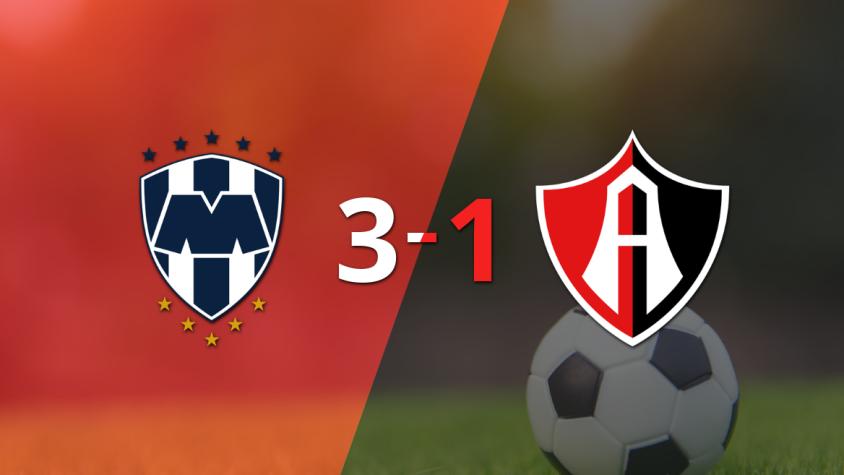 CF Monterrey se lo dio vuelta a Atlas y le ganó 3 a 1