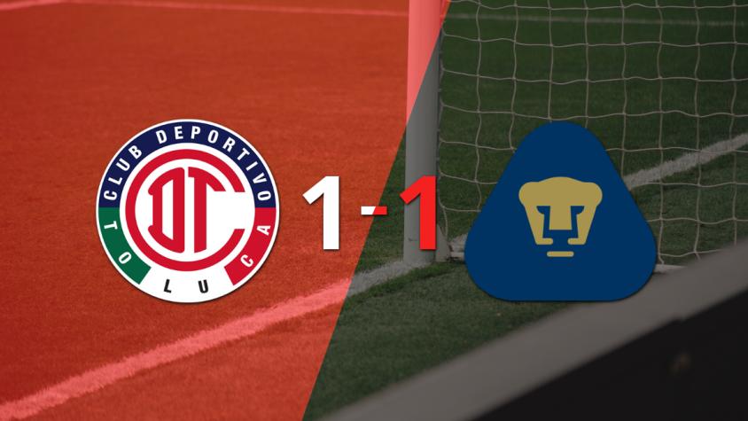 Toluca FC y Pumas UNAM se repartieron los puntos en un 1 a 1