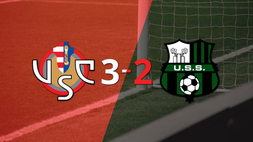 Sassuolo terminó cayendo derrotado con Cremonese 3 a 2 tras gol agónico