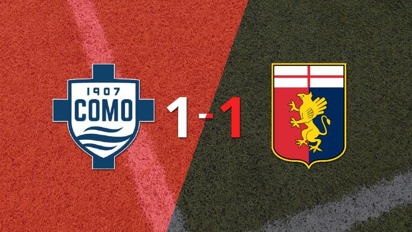Con un gol agónico, Caleb Ekuban sentenció el empate entre Genoa y Como 1907