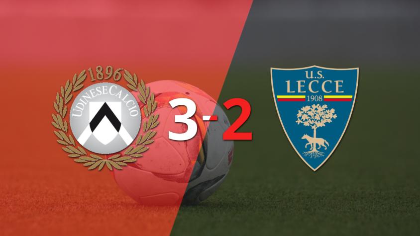 Partido de alta intensidad concluye con Udinese superando a Lecce 3-2