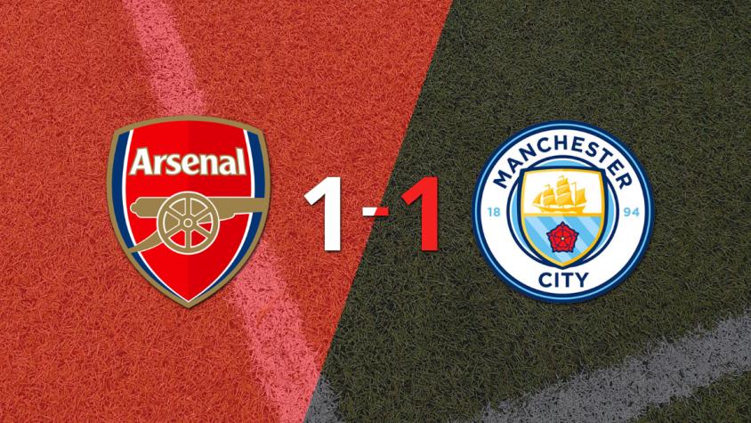Sobre el final, Gabriel Martinelli marcó el gol del empate entre Arsenal y Manchester City