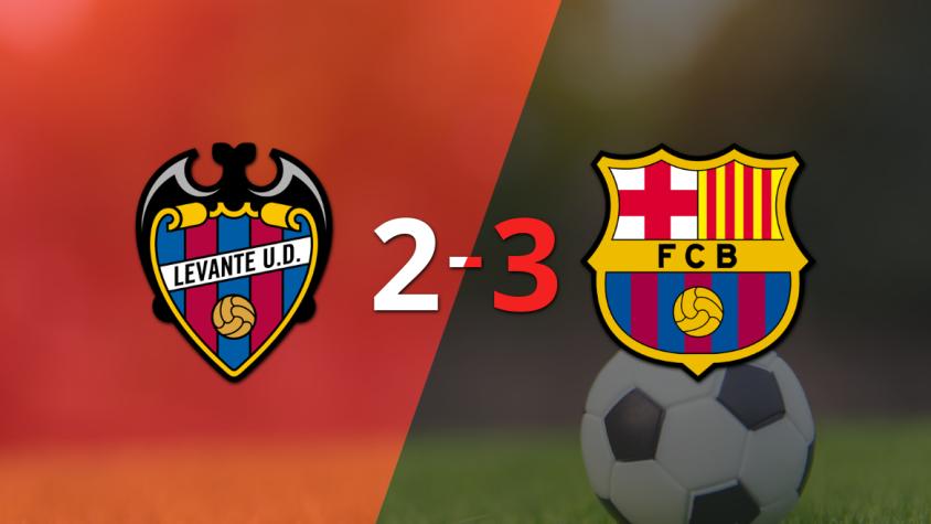 Barcelona consigue emocionante triunfo sobre Levante por 3 a 2