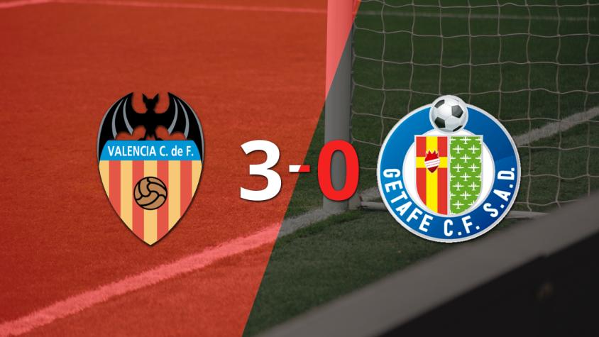 Tranquila victoria de Valencia por 3 a 0 frente a Getafe