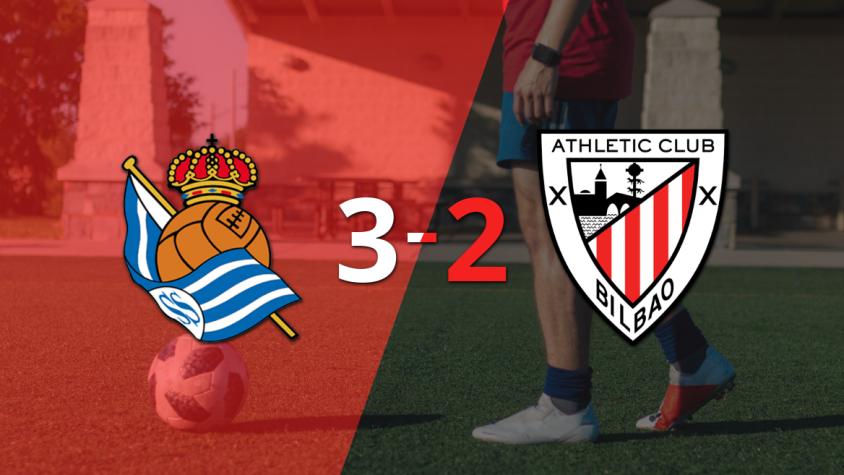 Con un marcador 3-2, Real Sociedad derrotó a Athletic Bilbao por el derbi vasco con gol agónico