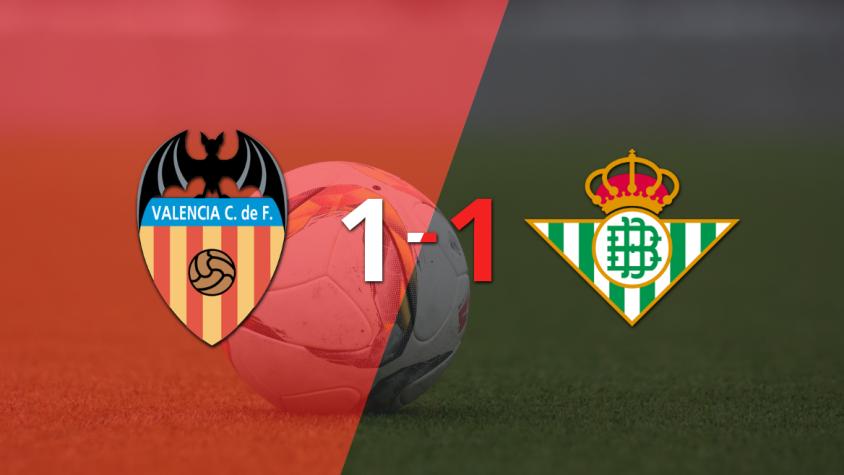 Valencia y Betis igualaron 1 a 1