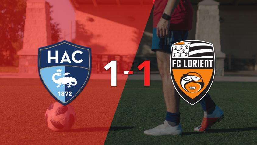 Lorient empató 1-1 en su visita a Le Havre AC