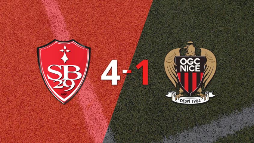 Nice sucumbe ante Stade Brestois en una goleada 4-1