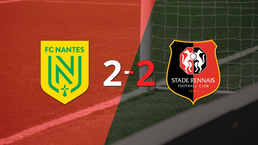 Nantes empató 2-2 contra Stade Rennes sobre el final del partido