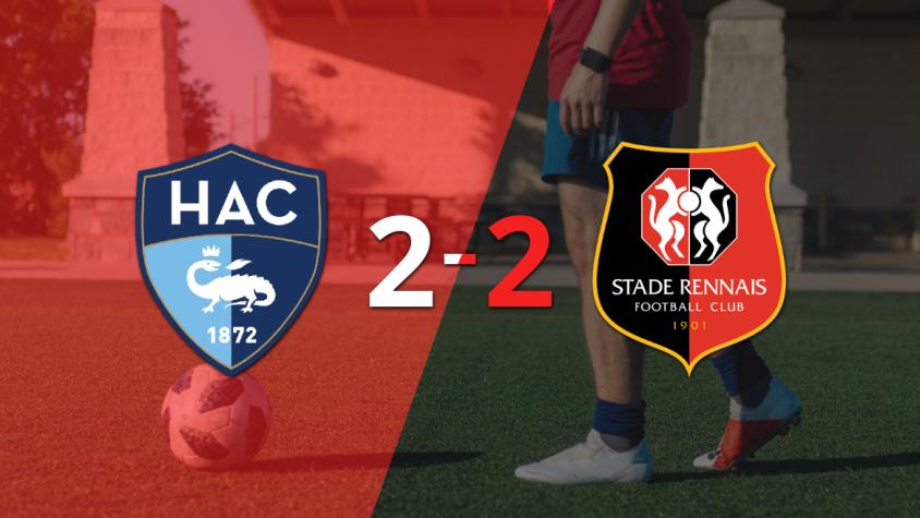 Stade Rennes sacó un punto luego de empatar a 2 goles con Le Havre AC