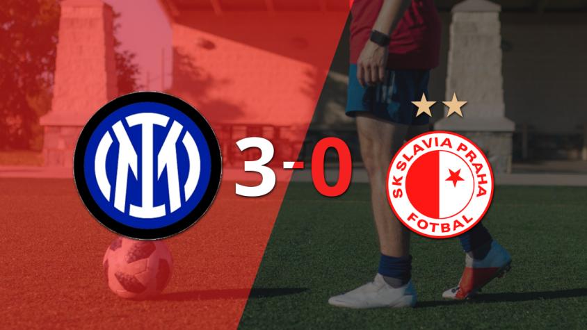 Inter derrotó 3-0 sin complicaciones a Slavia Praga con doblete de Lautaro Martínez
