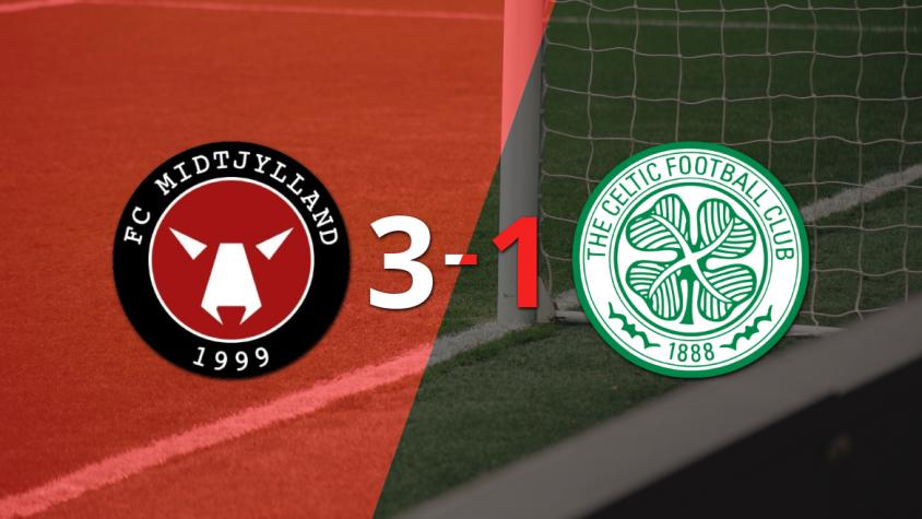 Con muchos goles, Midtjylland derrotó 3-1 a Celtic