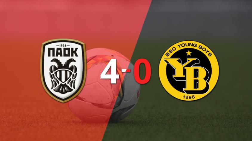 Young Boys fue superado fácilmente y cayó 4-0 contra PAOK